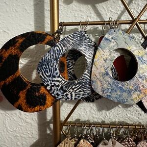 Bold Animal Print, tye dye or abstract Paint leather Earrings
